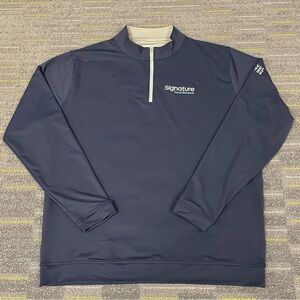 Peter Millar Perth Performance Quarter 1/4 Zip Pullover Men’s 2XL Blue Golf